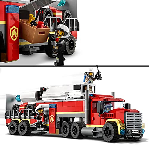 LEGO 60282 City Unidad de Control de Incendios Juguete de Construcción de Camión de Bomberos y Mini Figuras