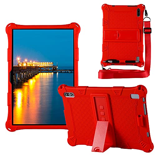 LEHEE Funda para ZONMAI MX2 Tablet 10.1 Pulgada, Silicona Skin Soporte Cubierta a Suaves para niños de Peso liviano Funda para ZONMAI MX2 Tablet 10.1 Pulgada, Rojo