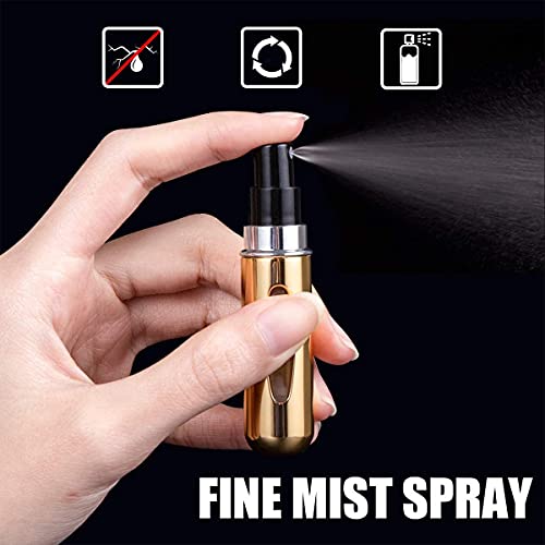 Leikedun 5 Pcs 5ml Atomizador Perfume Recargable, Mini Spray de Perfume Portátil Atomizador de Perfume Pulverizador Bomba Recargable Perfume Spray Frasco, Botella Vacío Pulverizador Viaje