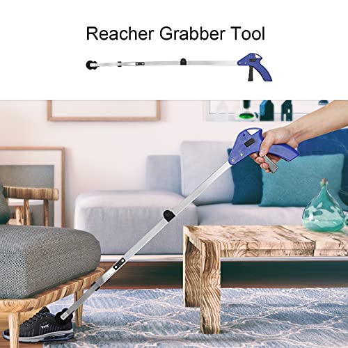 LEMESO Pinza Recogedor de Basura No Hay Necesidad de Agacharse - 80cm de Largo Peso Ligero Facilidad de Usar Clip Extensible de Basura Recogida para Saneamiento, Piscina Limpieza, Jardín