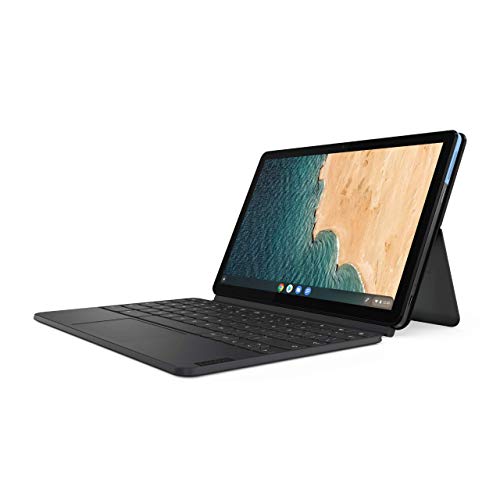 Lenovo IdeaPad Duet Chromebook - Pantalla de 10.1" FullHD (MediaTek P60T, 4 GB de RAM, Almacenamiento de 128 GB, Chrome OS, WiFi+BT) Lenovo Keyboard Pack, Azul/Gris - Teclado QWERTY Español, Gray