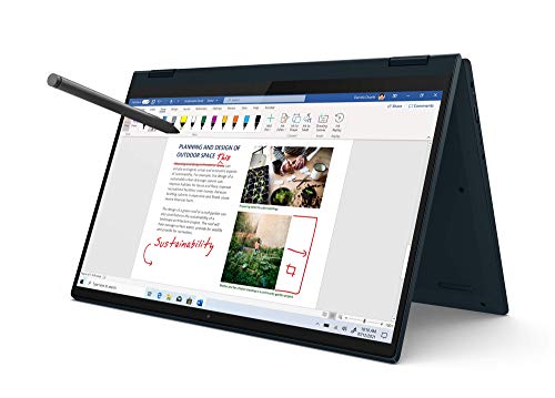 Lenovo IdeaPad Flex 5 - Portátil táctil Convertible 14" FullHD (AMD Ryzen 5-5500U, 8GB RAM, 512GB SSD, AMD Radeon Graphics, Windows 10 en modo S), Color Azul - Teclado QWERTY Español