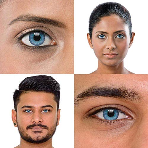 Lentillas de Color Esmeralda Azul Tri Tono (90 Días) - Sin Graduación