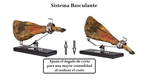 Lepanto LepantoHouse Soporte Jamonero Future Basculante Giratorio Base Madera Color Negro para Jamones y Paletillas.