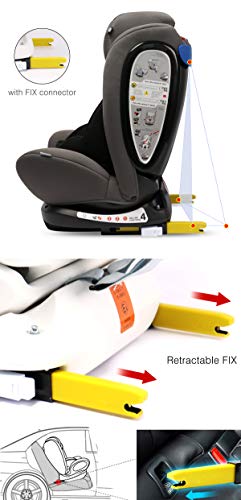 LETTAS Silla de Coche con isofix, Grupos 0+1/2/3 (0-36 kg, 0-12 años)