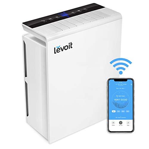 Levoit Purificador de Aire Smart WiFi 48 m² CADR 230 m³/h, Purificadores para Hogar con Filtro H13 True HEAP Modo Automático Temporizador, Filtro de Silencio a Humo de Alergia Elimina 99,97% de Polen