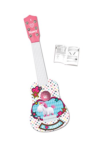 Lexibook Universal GRU, Mi Vilano Favorito 3 Agnès & Fluffy Mi Primera Guitarra, 6 Cuerdas de Nylon, 53 cm, guía incluida, Rosa / Blanco, K200DES1