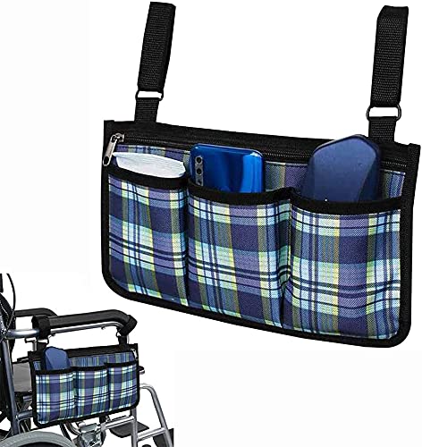 LHFD Bolsa de Almacenamiento Sillas de RuedasUniversal Impermeable Apoyabrazos Bolsa Lateral para Silla de Ruedas Eléctrica, Usado para Scooter Movilidad, Marco de Caminar, Accesorios