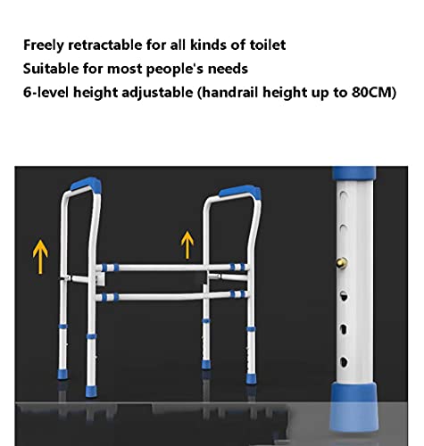 LIALIYA Barra de Agarre Ajustable, Marco de Soporte Compacto con pasamanos para Asiento de baño para baño para discapacitados Bariátricos Senior, Balance de Ancianos,Azul