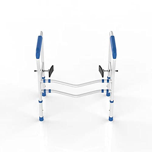 LIALIYA Barra de Agarre Ajustable, Marco de Soporte Compacto con pasamanos para Asiento de baño para baño para discapacitados Bariátricos Senior, Balance de Ancianos,Azul