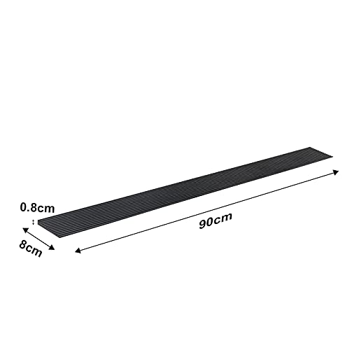 LIEKUMM Rampa de goma elevable para sillas de ruedas de 0,8 cm, adecuada para umbrales, aberturas de puertas y baños (RTR90-0,8)