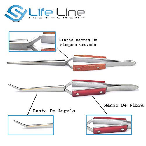 Lifeline Instruments Acción Cruzada Inversa con Agarre Pinzas Tenencia Soldado Joyería Abalorios Manualidades