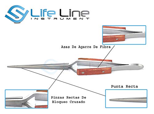 Lifeline Instruments Acción Cruzada Inversa con Agarre Pinzas Tenencia Soldado Joyería Abalorios Manualidades