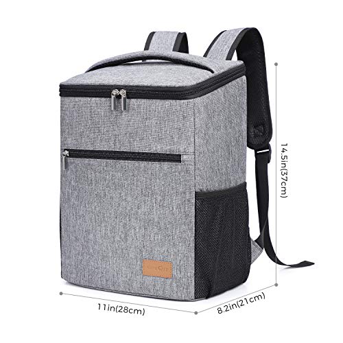 Lifewit Mochila de Refrigeración Bolsa Térmica Porta Alimentos Mochila Grande Suave para la Playa/Picnic/Día de Campo/Barbacoa (Gris)