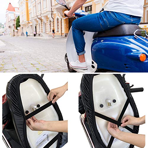 LIHAO Funda Impermeable para Asiento de Motocicleta Almohadilla de Cuero Asiento - Tamaño XXL (Negro)