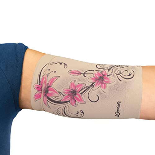 Linphelle Coverpicc de Microfibra, Banda cubre Catéteres brazo de tejido transpirable y de diseño, ideal para Picc y Glucòmetros, fantasía Hibiscus, cortalo 2