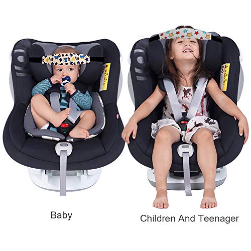 LinStyle Soporte de Cabeza para Niños, Seguridad Infantil Asiento en el Coche, 2 PCS Arnés Cinturón Ajustable de Seguridad Fijación Protección de Cabeza Posicionador de Asientos del Sueño