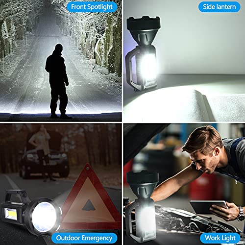 Linterna led recargable, 4 modos de luz, carga solar, IPX4 resistente al agua, apto para luces de emergencia domésticas, luces de camping al aire libre, luces de trabajo