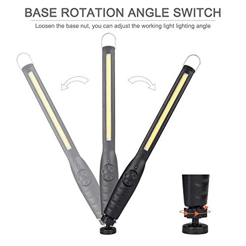 Linterna Taller LED Recargable, Winzwon 4 Modos Lámpara de Inspección, LED Portátil Linterna con Base Magnética y Gancho para Emergencia, Taller, Automóviles