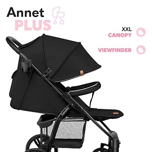 LIONELO Annet Silla de Pase Para niños hasta 22 kg 0-48M ajuste del respaldo hasta posición horizontal Capucha XXL Plegable fácil con ventana Mosquitera