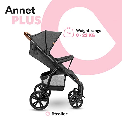 LIONELO Annet Silla de Pase Para niños hasta 22 kg 0-48M ajuste del respaldo hasta posición horizontal Capucha XXL Plegable fácil con ventana Mosquitera