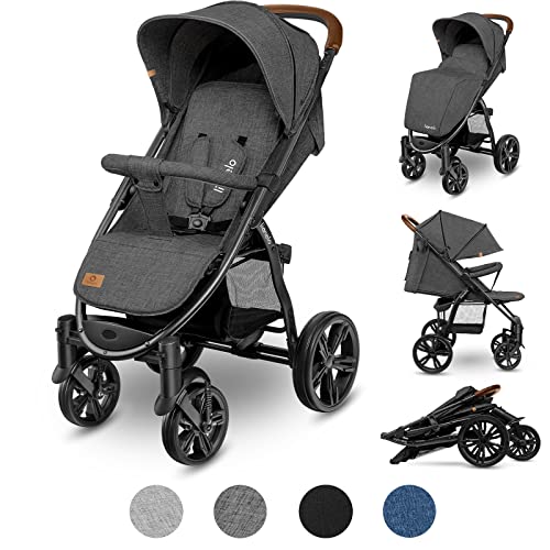 LIONELO Annet Silla de Pase Para niños hasta 22 kg 0-48M ajuste del respaldo hasta posición horizontal Capucha XXL Plegable fácil con ventana Mosquitera