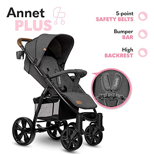 LIONELO Annet Silla de Pase Para niños hasta 22 kg 0-48M ajuste del respaldo hasta posición horizontal Capucha XXL Plegable fácil con ventana Mosquitera