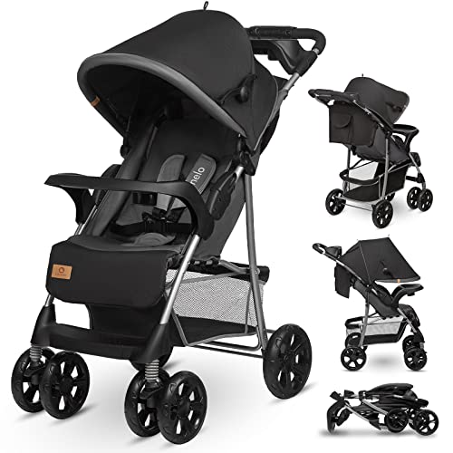 LIONELO Emma Plus Silla de paseo hasta 15 kg 6-36M Respaldo ajustable Cinturón de seguridad de 5 puntos Capucha profunda Organizador para padres Stone.