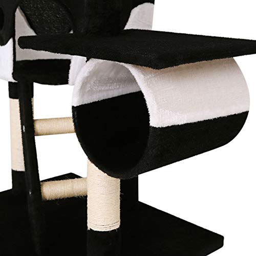 lionto by dibea Árbol rascador árbol para escalar árbol rascador para gatos Altura ajustable 230-250 cm negro/blanco