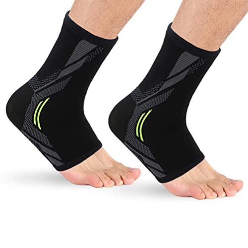 Lipeed Tobillera Tobillera Tejido Estiramiento Compresión Soporte Manga Deportes Fitness Correr Esguince de Tobillo Molestias Fascitis Plantar - 2 Piezas