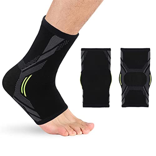 Lipeed Tobillera Tobillera Tejido Estiramiento Compresión Soporte Manga Deportes Fitness Correr Esguince de Tobillo Molestias Fascitis Plantar - 2 Piezas