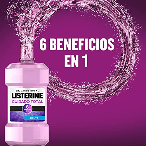 Listerine Cuidado Total, Enjuague Bucal, Sabor Menta, Pack de 2 x 1000 ml