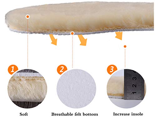 Liuer 3 Pares Plantillas de invierno Confort de lana Botas para hombre y mujer,Aumentar la plantilla 1cm,Manten tus pies calientes para Botas de lluvia Botas de nieve Zapatos de cuero(EU 40)