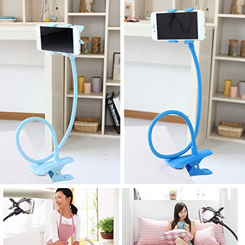 Lixada Soporte Perezoso para teléfono móvil Soporte con Clip Manos Libres Cuello de Cisne de 360 ° Soporte Giratorio de Brazo Largo Flexible