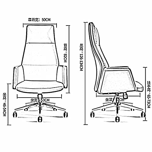LJFYXZ Escritorios y sillas de Oficina Cojín Engrosado Reclinación de 120 Grados Espalda Alta Elevación y rotación Ruedas silenciosas(Color:marrón)