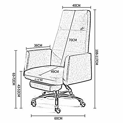 LJFYXZ Racing Silla Oficina Silla de Ordenador para el hogar Espalda Alta Paño de Nano tecnología 160 ° reclinable Sillón de Oficina Apoyabrazos Fijo Base Resistente(Color:Huise)