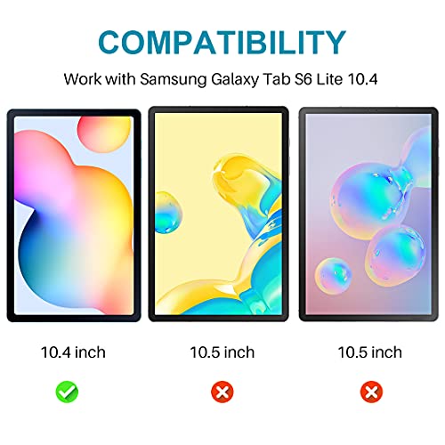 LϟK 2 Pack Protector de Pantalla Compatible con Samsung Galaxy Tab S6 Lite - Cristal Vidrio Templado - Dureza 9H Sin Burbujas Funda Compatible Kit Fácil de Instalar Doble Protección