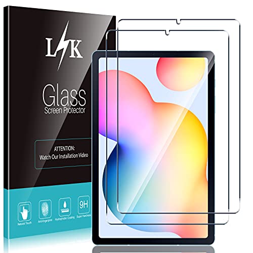 LϟK 2 Pack Protector de Pantalla Compatible con Samsung Galaxy Tab S6 Lite - Cristal Vidrio Templado - Dureza 9H Sin Burbujas Funda Compatible Kit Fácil de Instalar Doble Protección