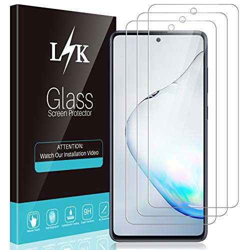 LϟK 3 Pack Protector de Pantalla Compatible con Samsung Galaxy Note 10 Lite/Samsung Galaxy S10 Lite - Cristal Vidrio Templado - Dureza 9H Sin Burbujas Doble Protección Kit Fácil instalación