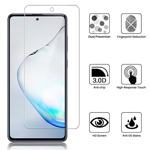 LϟK 3 Pack Protector de Pantalla Compatible con Samsung Galaxy Note 10 Lite/Samsung Galaxy S10 Lite - Cristal Vidrio Templado - Dureza 9H Sin Burbujas Doble Protección Kit Fácil instalación