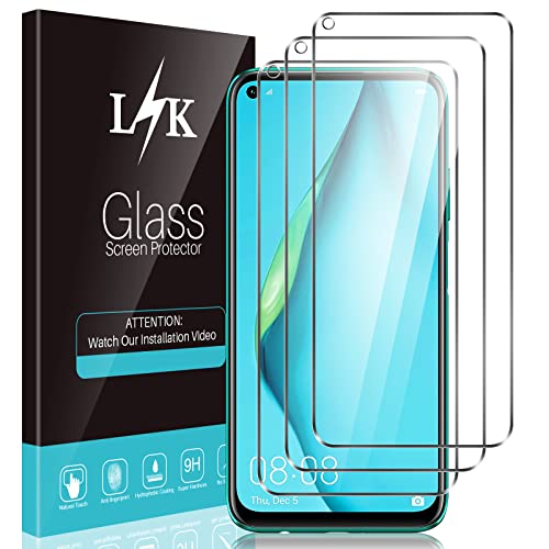 LϟK 3 Pack Protector de Pantalla para Huawei P40 Lite, Cristal Vidrio Templado Premium Huawei P40 Lite [Dureza 9H] [Funda Compatible] [Anti-Arañazos] [Sin Burbujas] [Kit Fácil de Instalar]