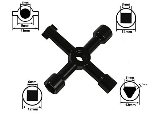 LLAVE DE UTILIDAD MULTIFUNCIONAL 4 PUNTAS PARA ABRIR CAJAS DE CONTADORES DE ELECTRICIDAD, MEDIDOR DE GAS, AGUA, ALACENA GABINETE, CONTADOR ELECTRICO CUADRADA