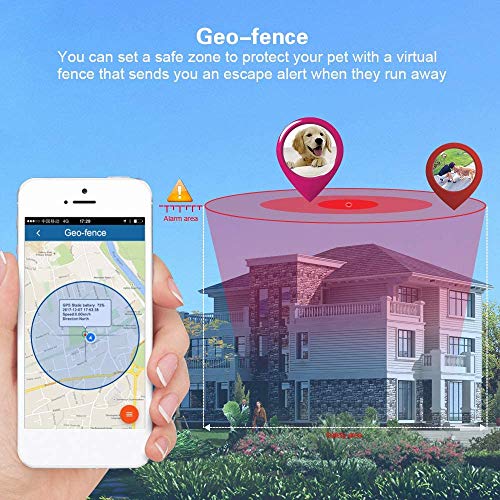 Localizador GPS para Perros y Gatos Tiempo Real Pequeño GPS Tracker con Historial de Ruta, Dispositivo de Alarma Impermeable APP Gratuita TK911