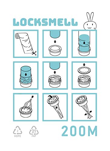 LOCKSMELL Nappy Bin Liner Compatible con los cartuchos Tommee Tippee Sangenic - Tubo de Recambio no incluido (200 m)