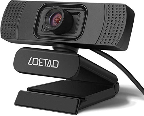 LOETAD Cámara Web Webcam 1080P Full HD con Micrófono Estéreo para Video Chat y Grabación Compatible con Windows, Mac