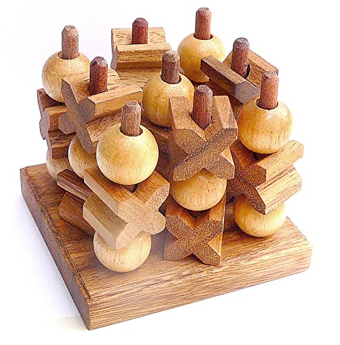 Logica Juegos Art. Tic-TAC-Toe 3D - Juego De Mesa De Madera Preciosa - Juego Estratégico 3D