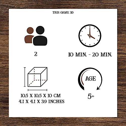 Logica Juegos Art. Tic-TAC-Toe 3D - Juego De Mesa De Madera Preciosa - Juego Estratégico 3D