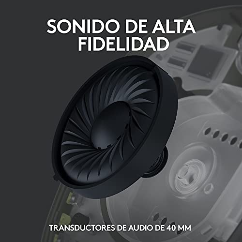 Logitech G 435 Auriculares Inalámbricos LIGHTSPEED para Gaming - Ligeros, micrófono integrado, Batería de 18 horas, Compatibles con Dolby Atmos, Bluetooth, PC, PS4, PS5, Móvil - Negro