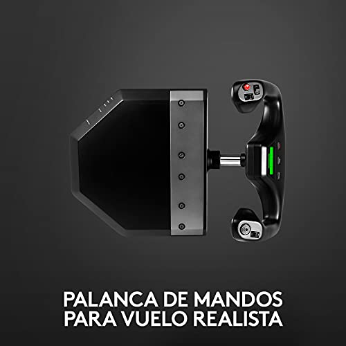 Logitech G Saitek Pro Flight Yoke Palanca de Mandos y Cuadrante de Aceleración para Simulación de Vuelo, Eje de Acero Auténtica y Precisa, 3 Modos, 75 Controles Programables, USB - Negro