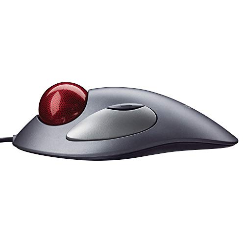 Logitech TrackMan Marble Ratón Trackball Inalámbrico, 300 DPI Seguimiento Óptico Marble, Ambidiestro, USB, PC/Mac/Portátil ,Gris